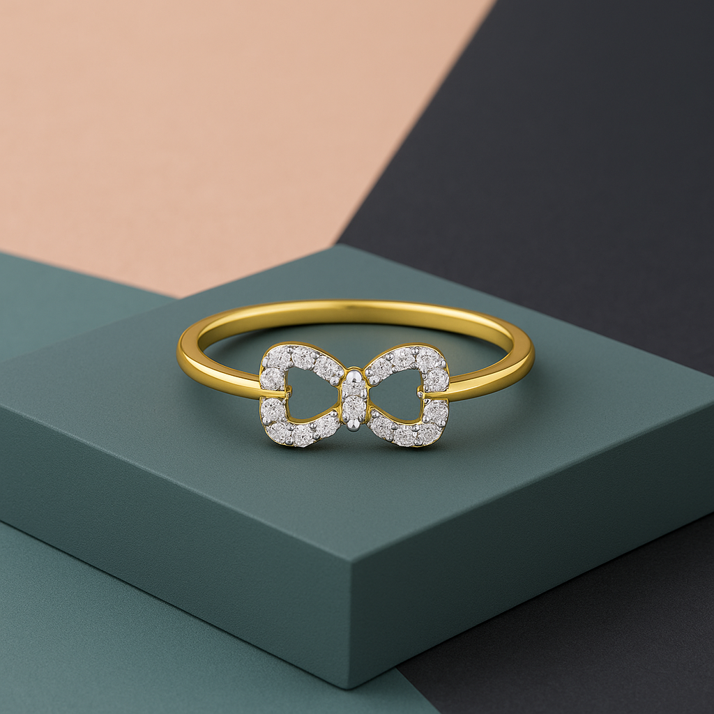 Diamond Ribbon Ring In 14K Gold : ALR00213