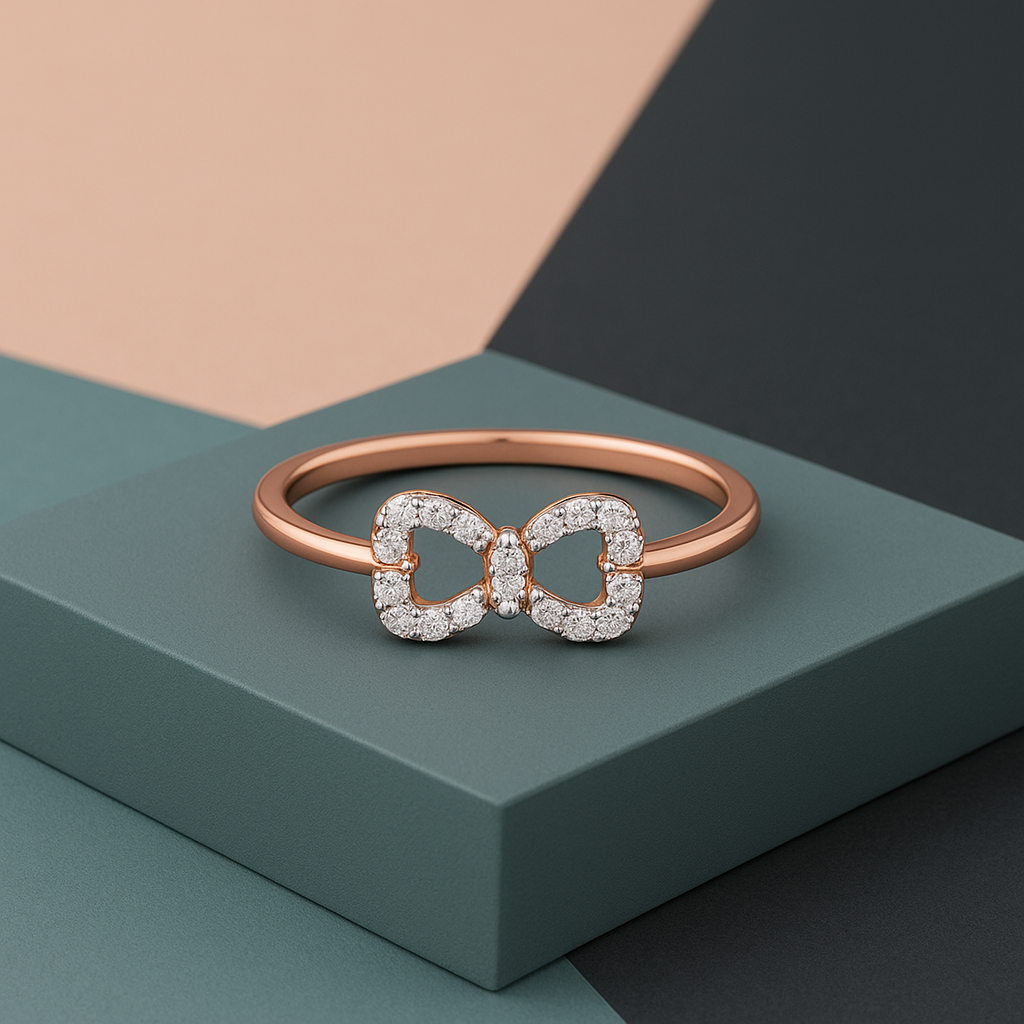 Diamond Ribbon Ring In 14K Gold : ALR00213
