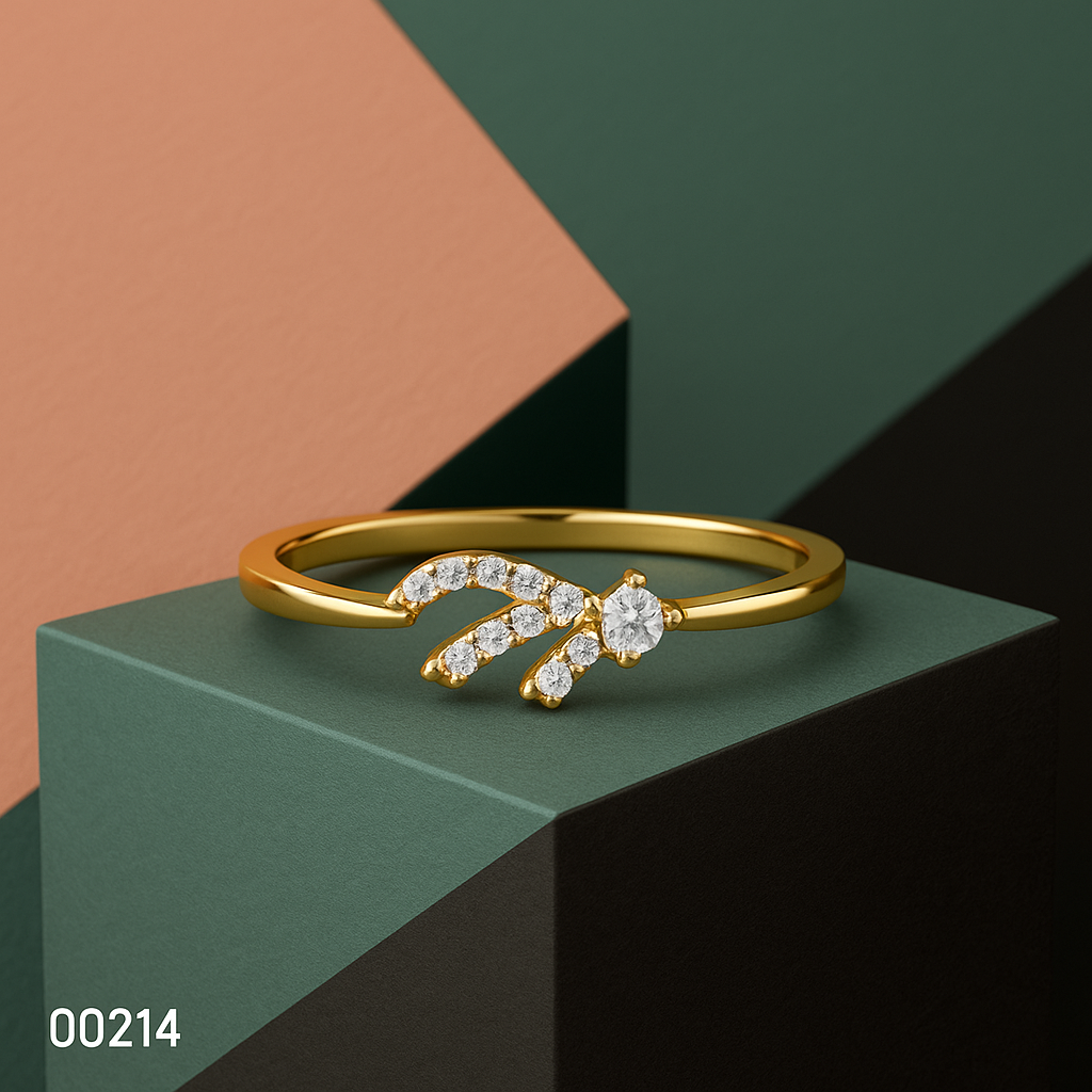 Feather Glow Diamond Ring In 14K Gold : ALR00214