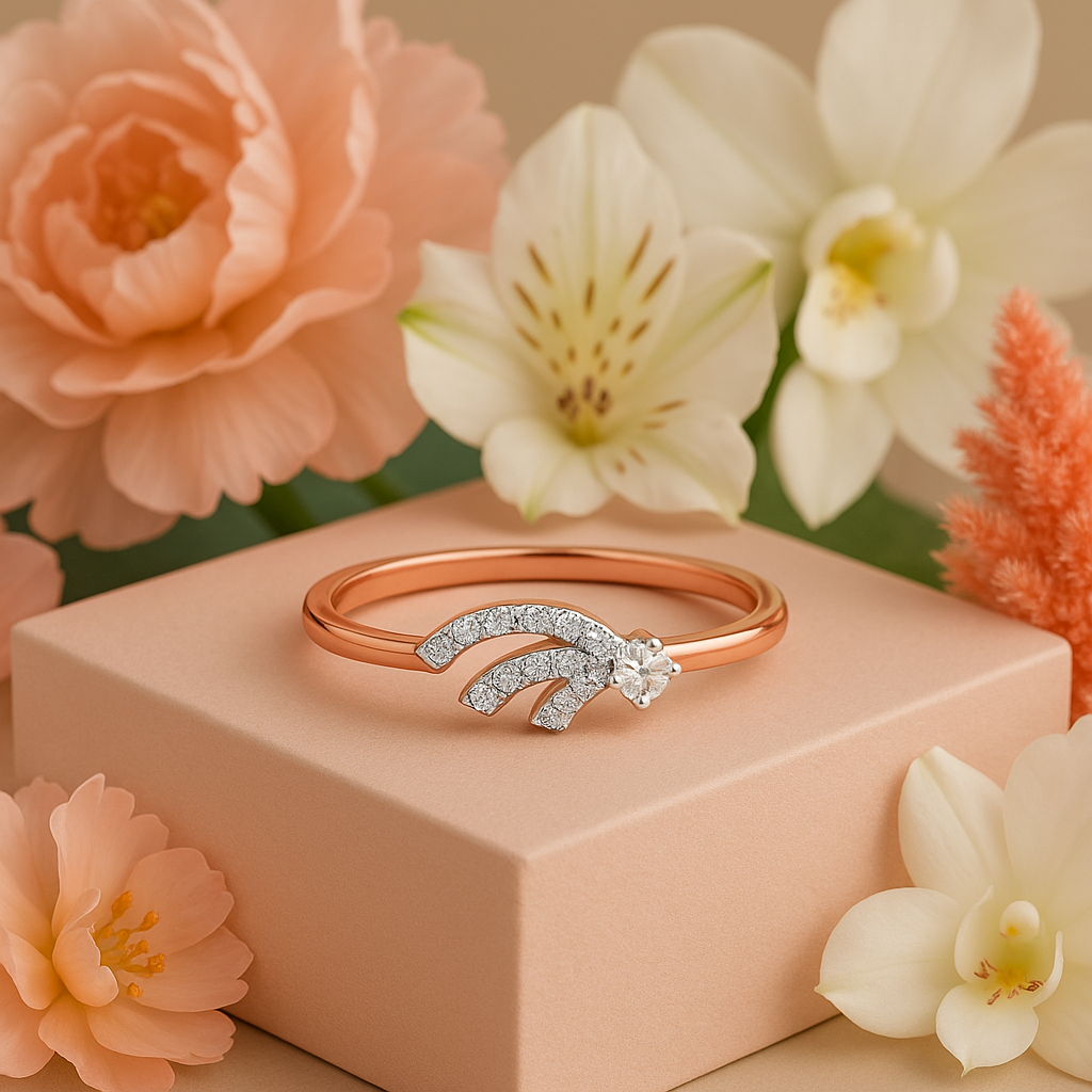 Feather Glow Diamond Ring In 14K Gold : ALR00214