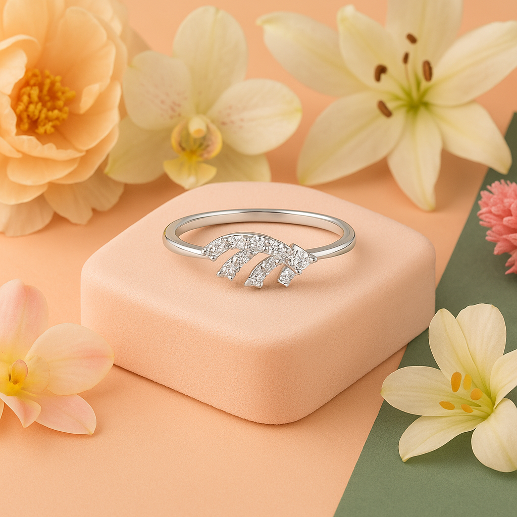 Feather Glow Diamond Ring In 14K Gold : ALR00214