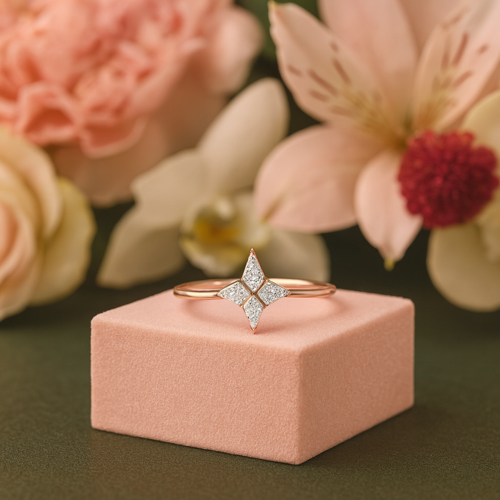 Celeste Star Diamond Ring In 14K Gold : ALR00299
