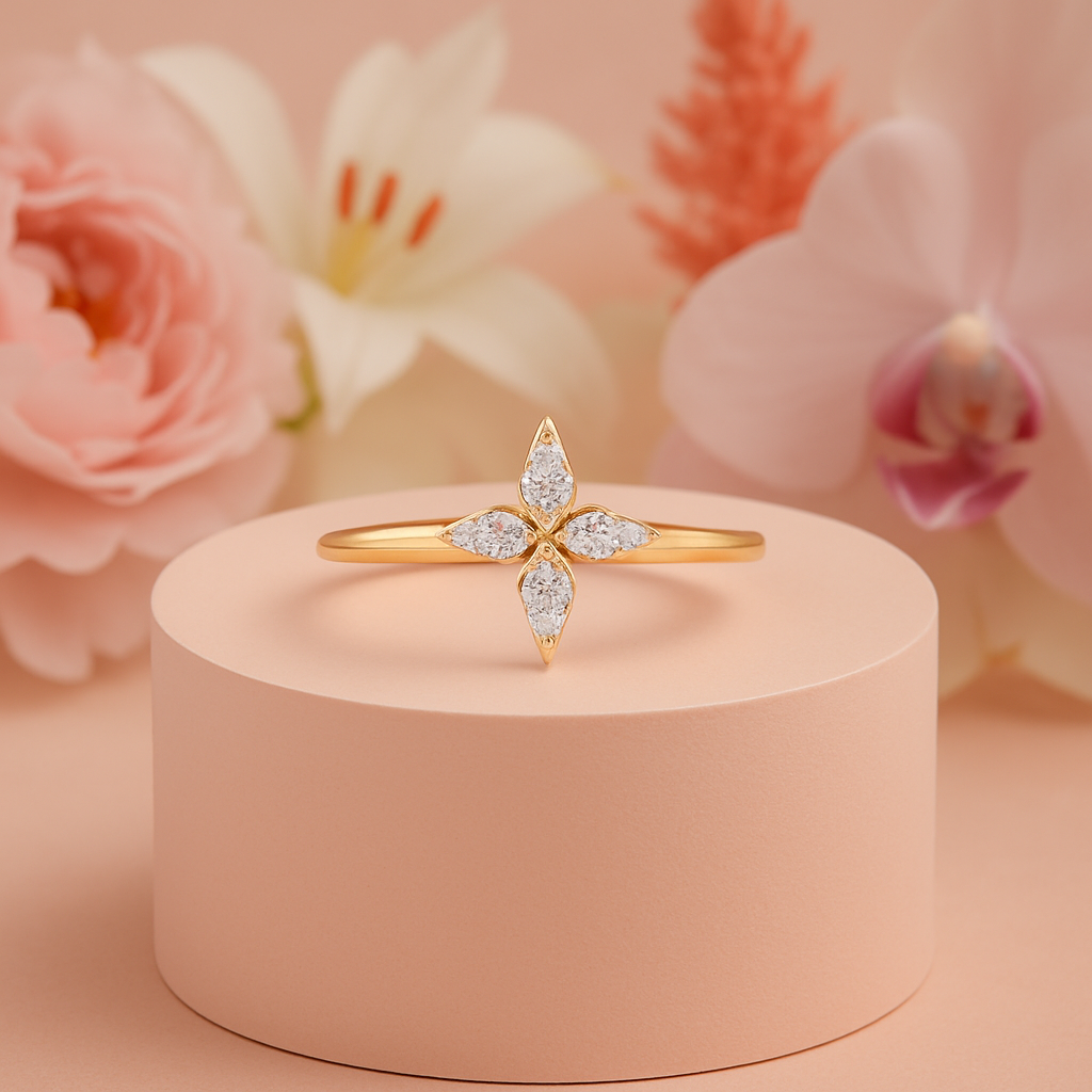 Celeste Star Diamond Ring In 14K Gold : ALR00299