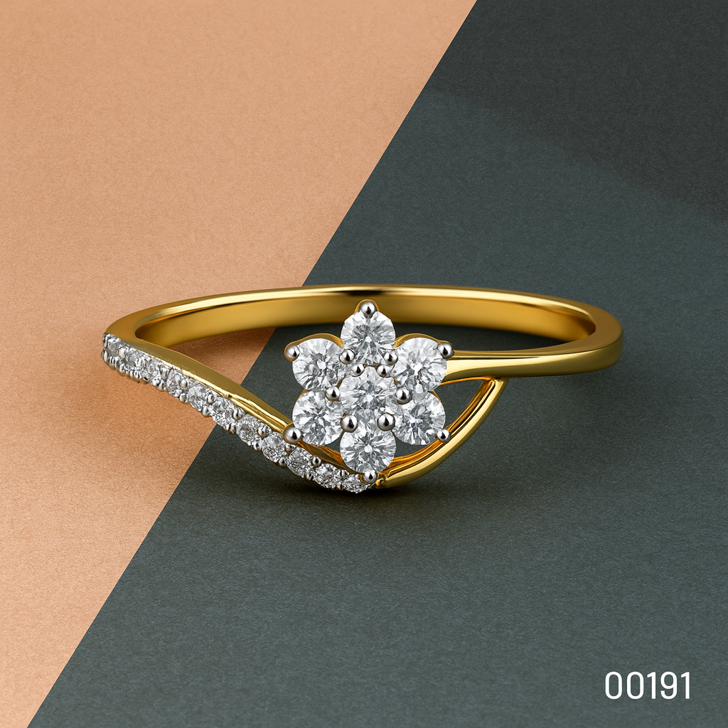 Floral Glow Diamond Ring In 14K Gold : ALR00191