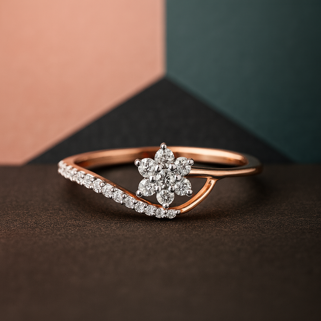 Floral Glow Diamond Ring In 14K Gold : ALR00191