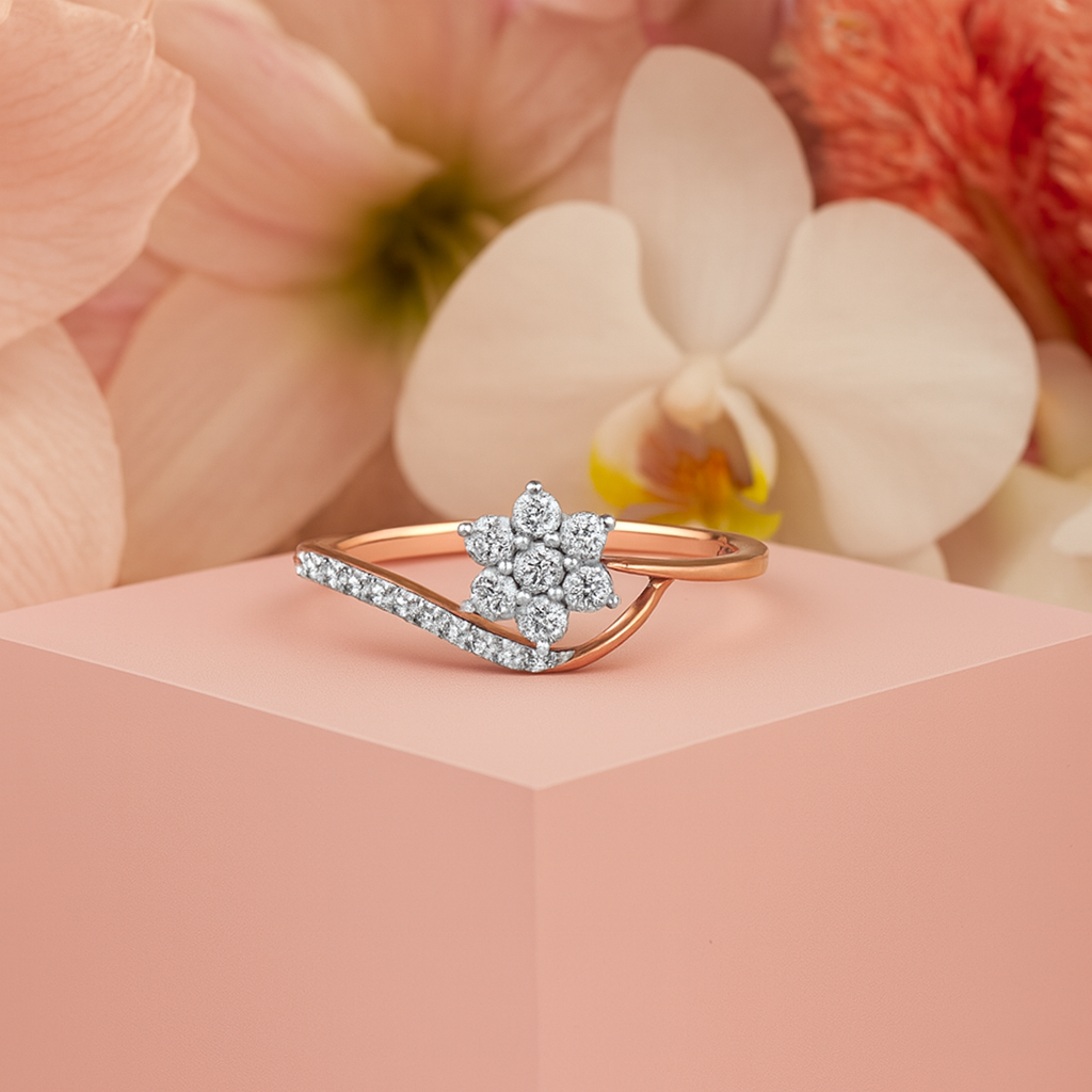 Floral Glow Diamond Ring In 14K Gold : ALR00191