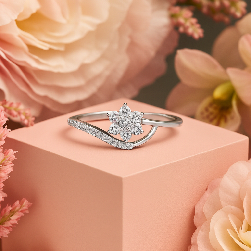Floral Glow Diamond Ring In 14K Gold : ALR00191