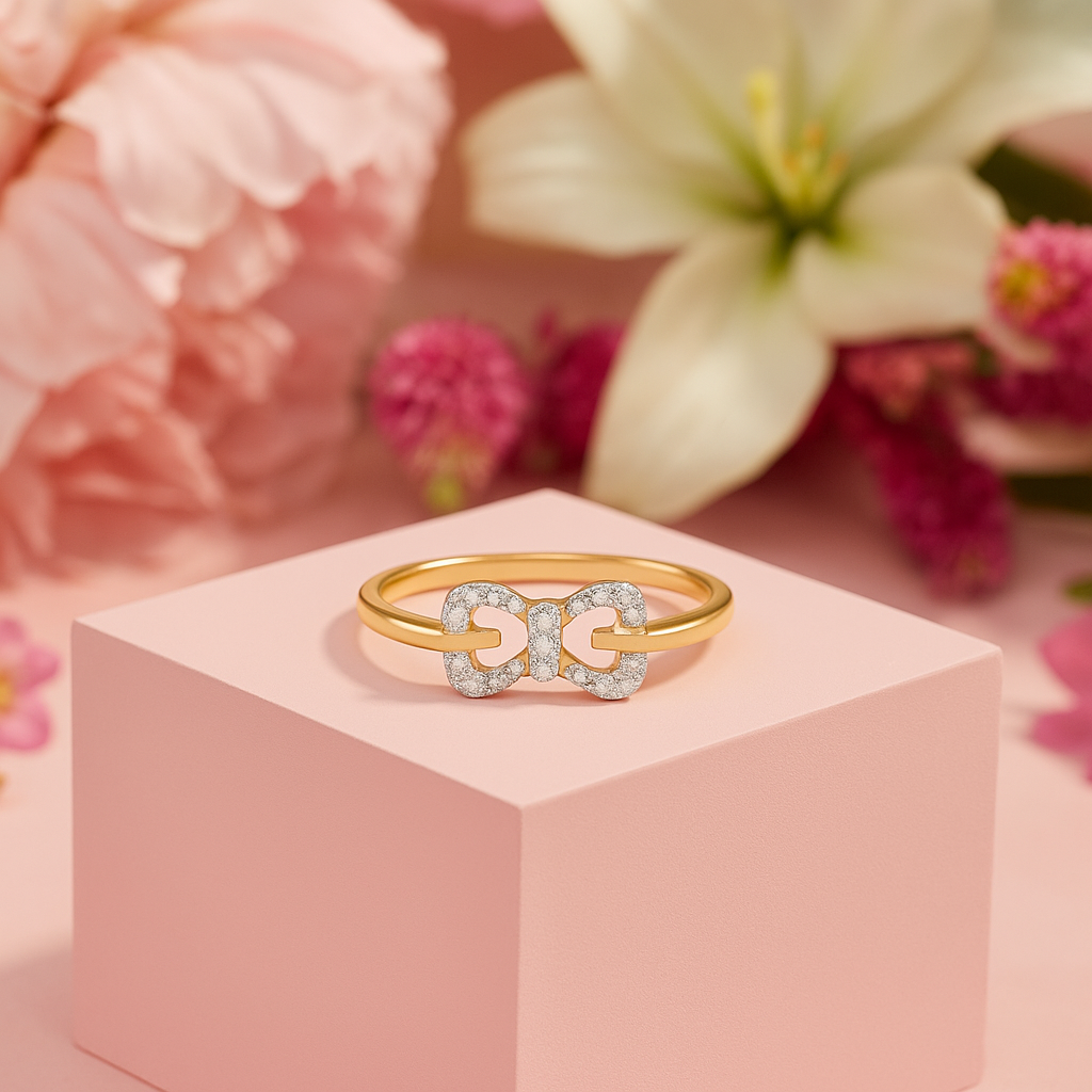 Diamond Ribbon Ring In 14K Gold : ALR00213