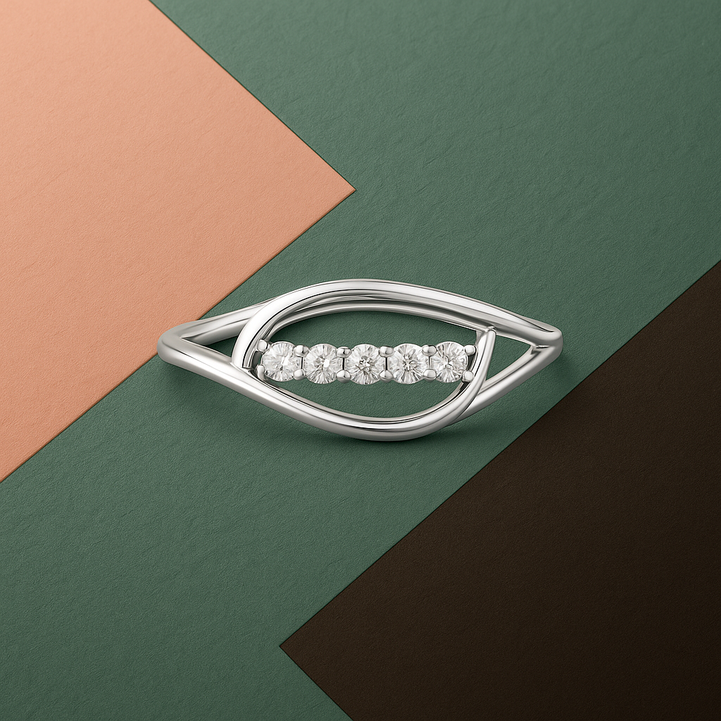 Golden Horizon Diamond Ring In 14K Gold : ALR00698