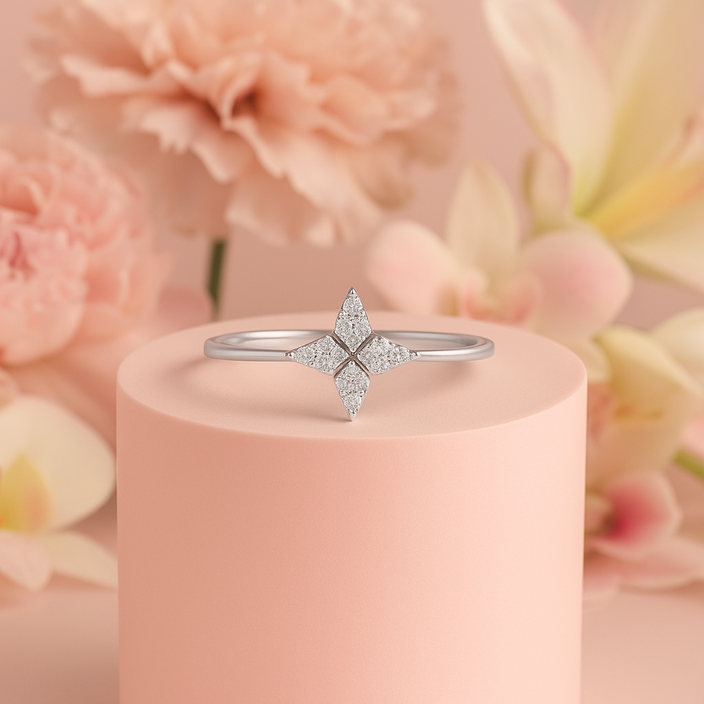 Celeste Star Diamond Ring In 14K Gold : ALR00299