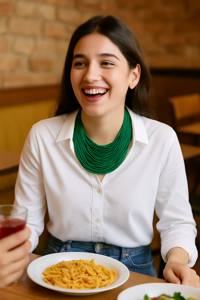 Bottle Green Handmade Silk Threads Multi-Layer Statement African Choker Necklace : ALT-JEW-RWT-141