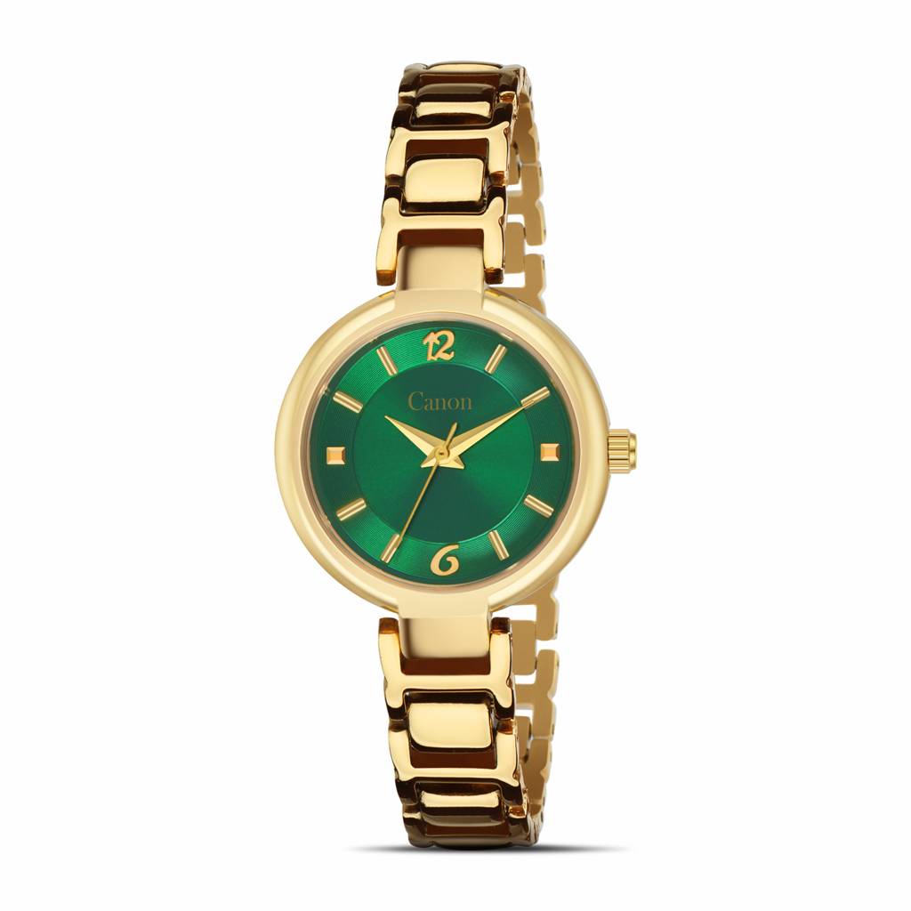 Canon Quartz Golden & Green Watch For Women Cn-423 : CN-423