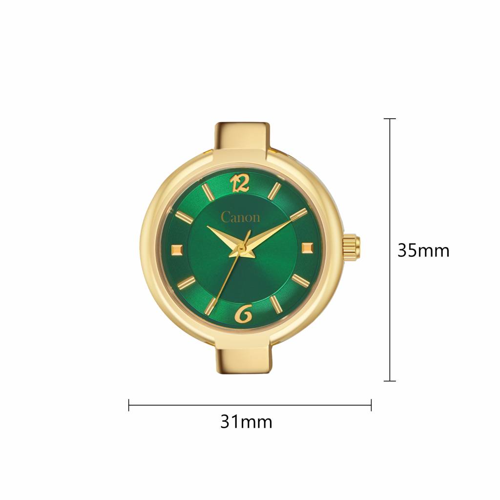 Canon Quartz Golden & Green Watch For Women Cn-423 : CN-423