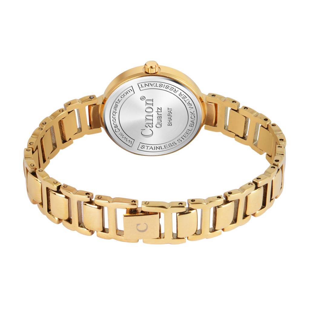 Canon Quartz Golden & Green Watch For Women Cn-423 : CN-423