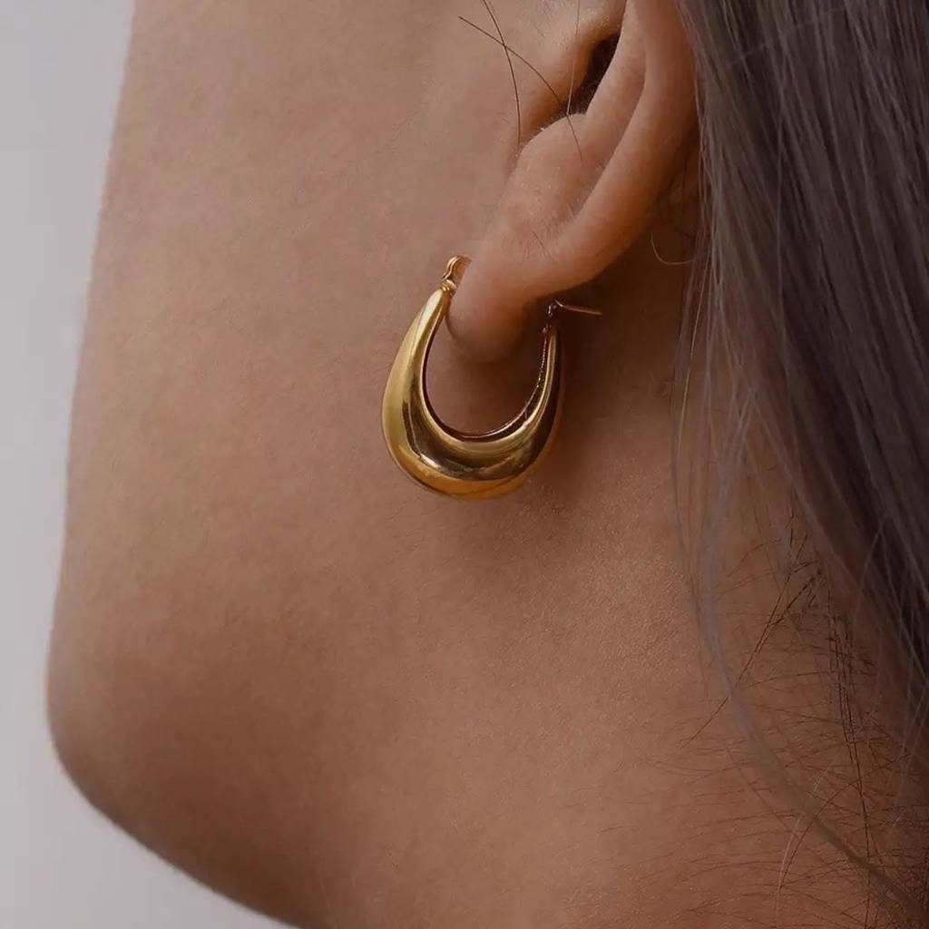 18Kt Gold Plated Bali Hoop Earrings : IN0049BLG