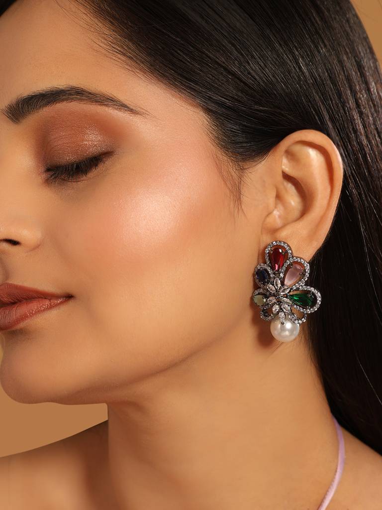 Colorburst Pearl Ball Earrings : YI24A0417E