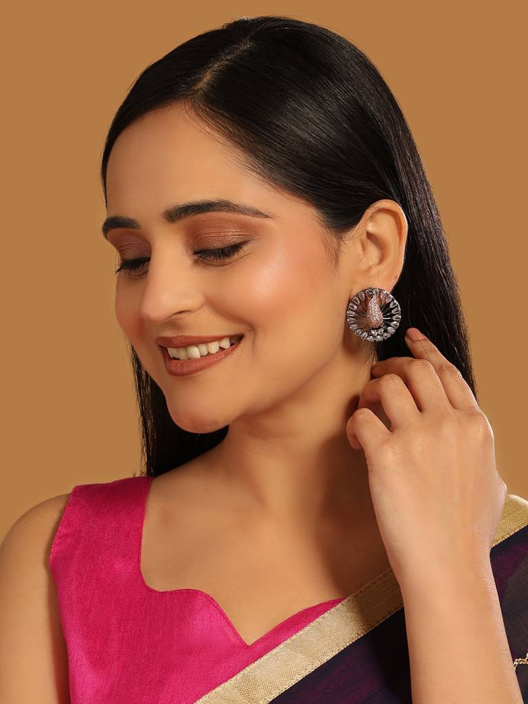 Diamond Peacock Elegance Earrings : YI24A0419E