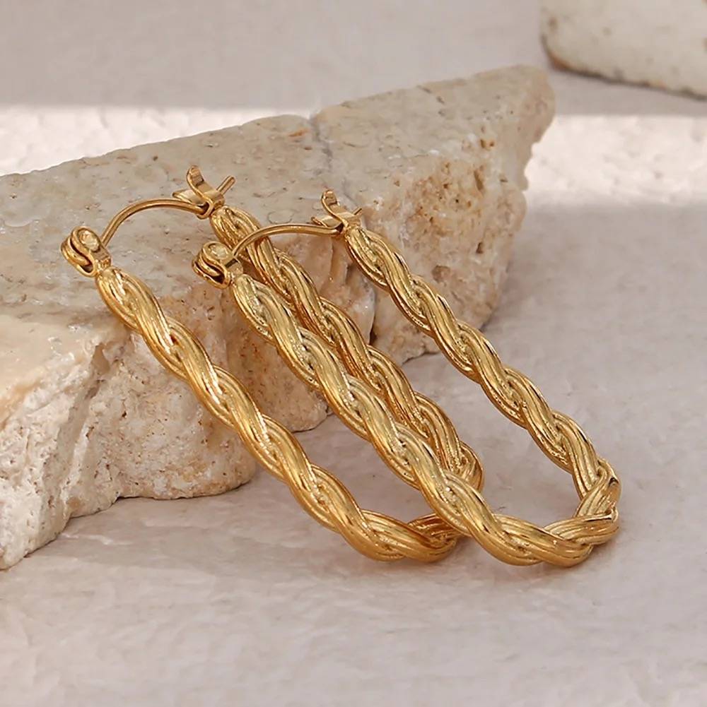 U-Shaped Twist Rope Earrings, Agatha : INAGATHA