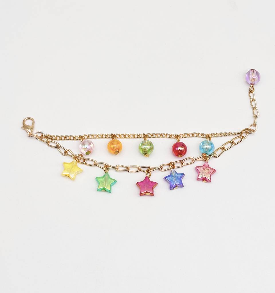 Kids Starry Charmed Layered Bracelet- Multicoloured : CM002
