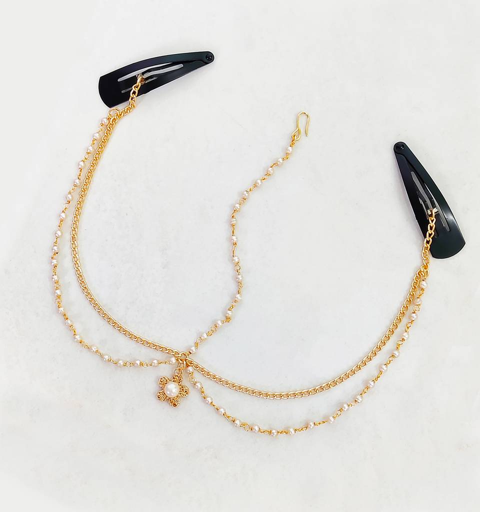 Flower & Pearl Headchain- Golden : LM2189