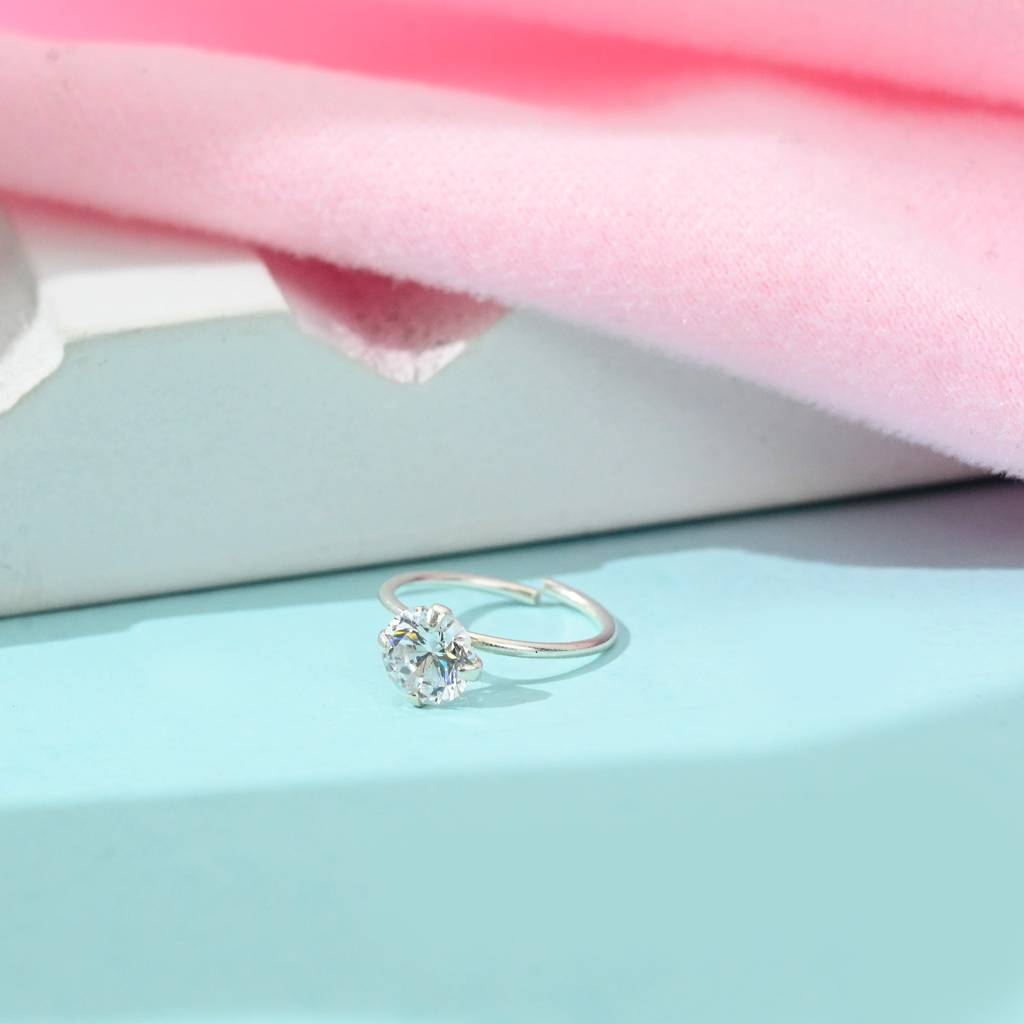 Classic Silver Lining Nose Pin : MNP208