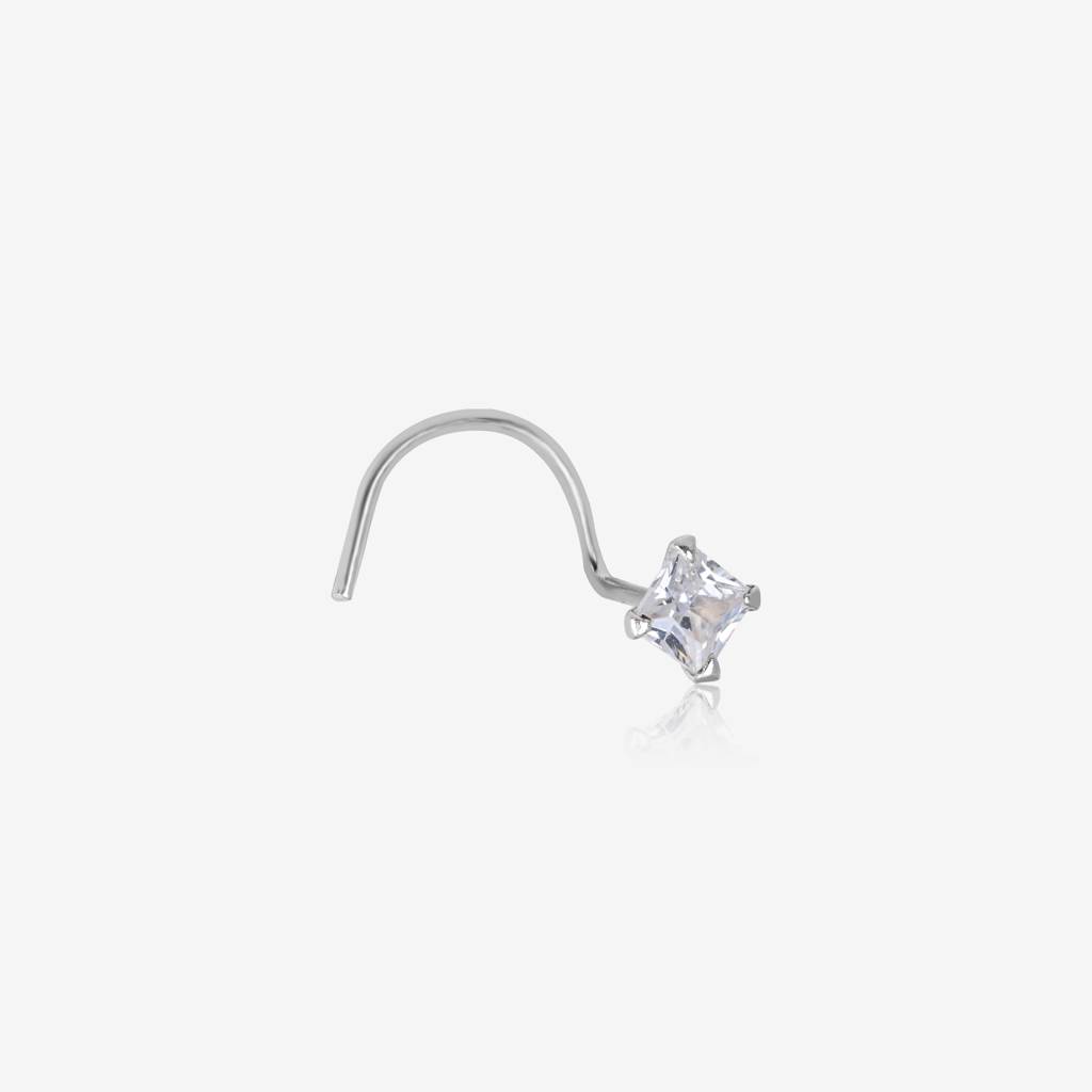Silver Tiny Stone Nose Pin : ONP246