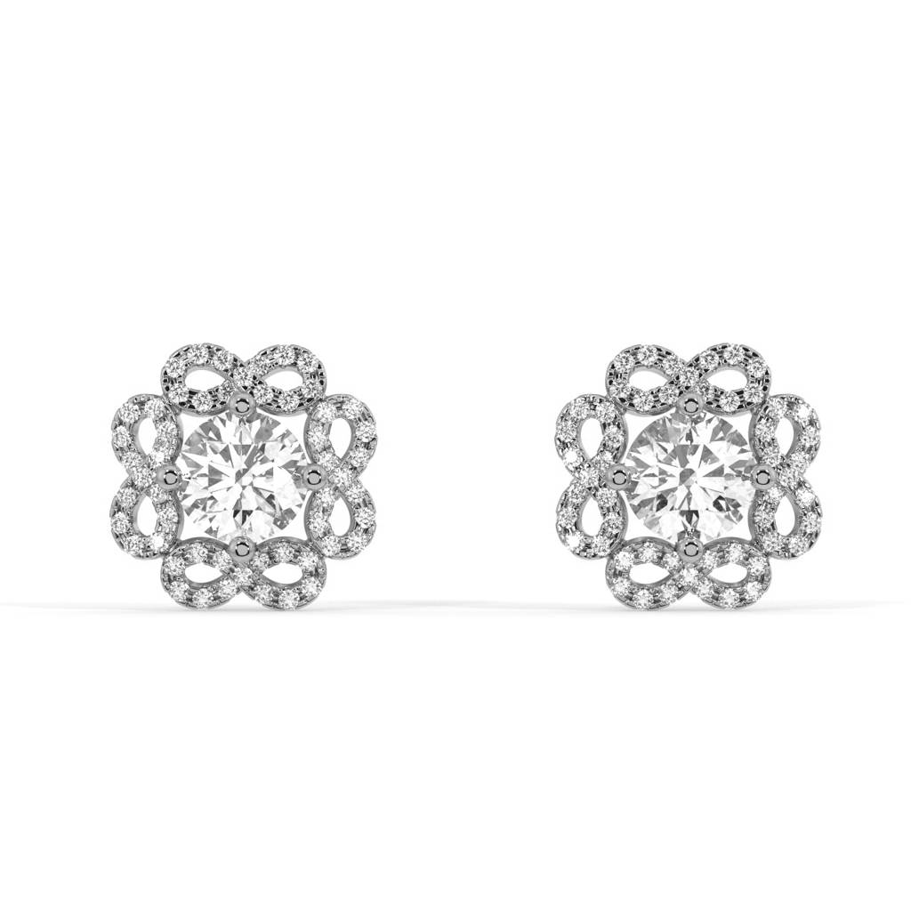 Romance Rose Earrings : SLVD10RomanceRose