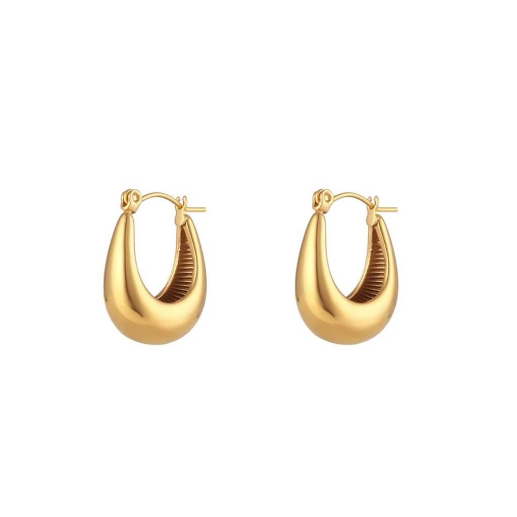 18Kt Gold Plated Bali Hoop Earrings : IN0049BLG