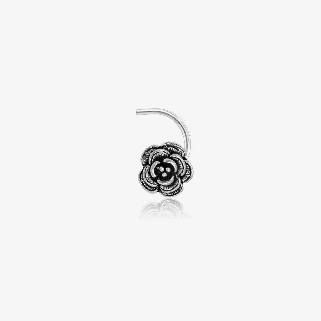 Oxidized Rose Nose Pin : WNP311