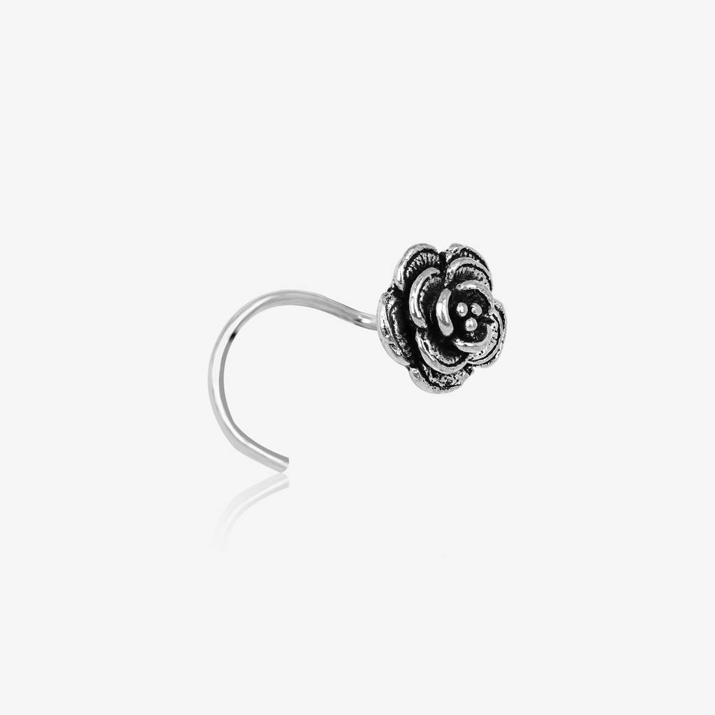 Oxidized Rose Nose Pin : WNP311