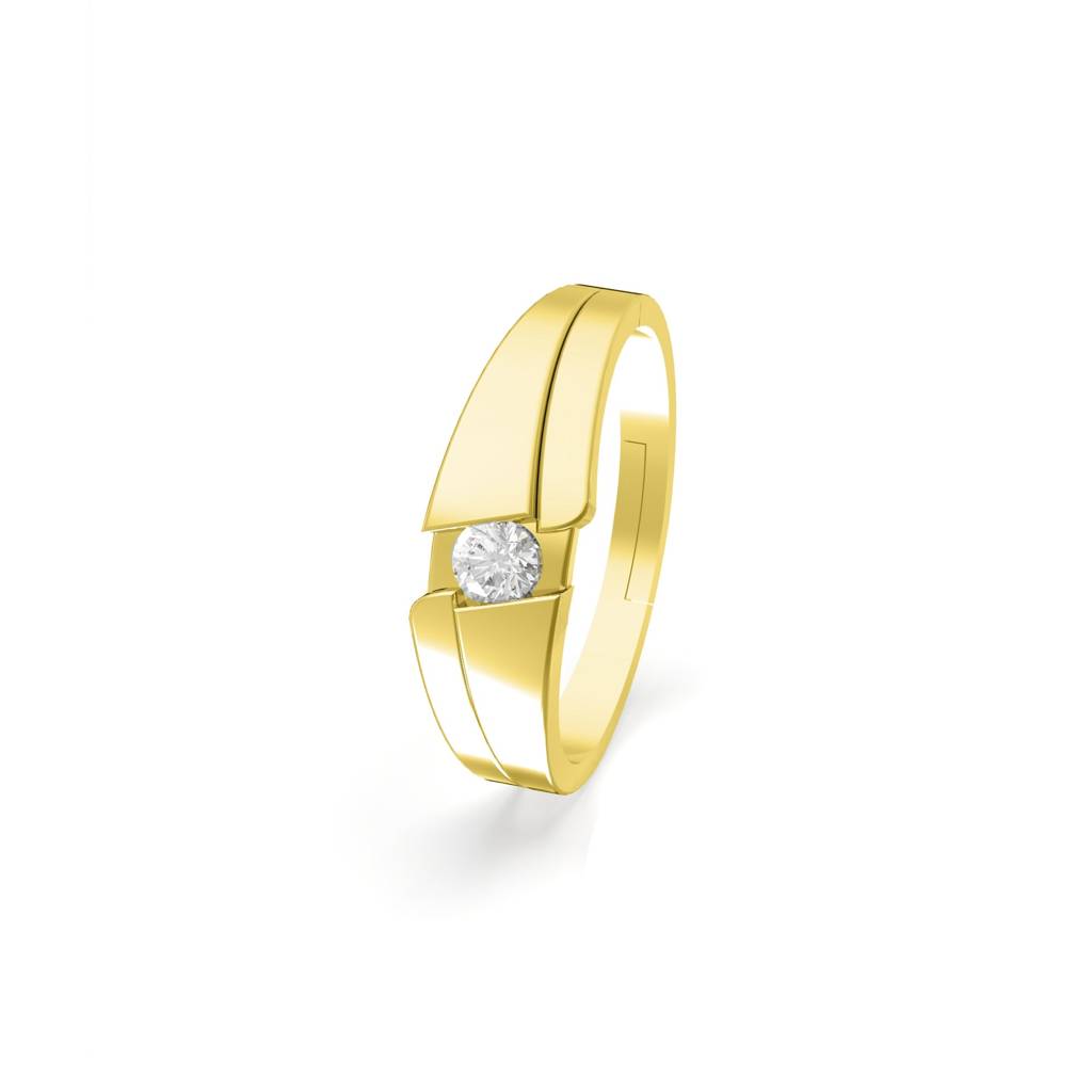 Golden Classic Solitaire Men'S Ring : ZLCPLR-1002-MY