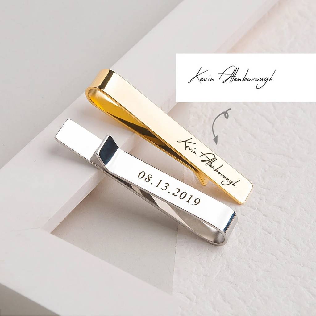 Silver Custom Handwriting Signature Tie Clip : SG009