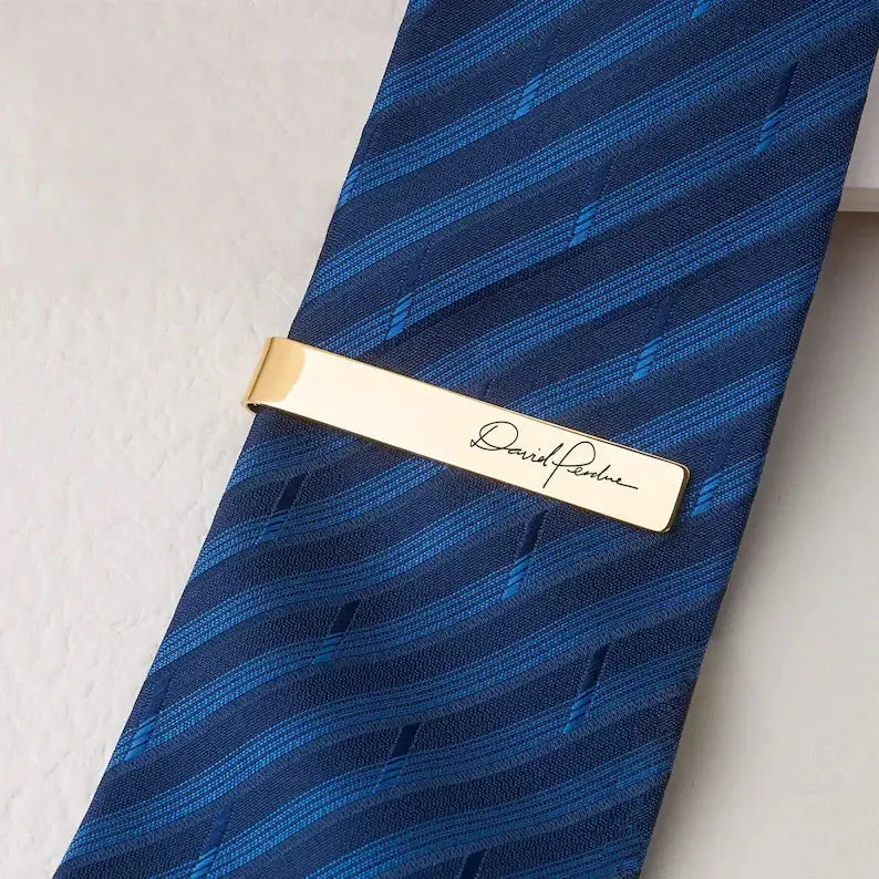 Silver Custom Handwriting Signature Tie Clip : SG009
