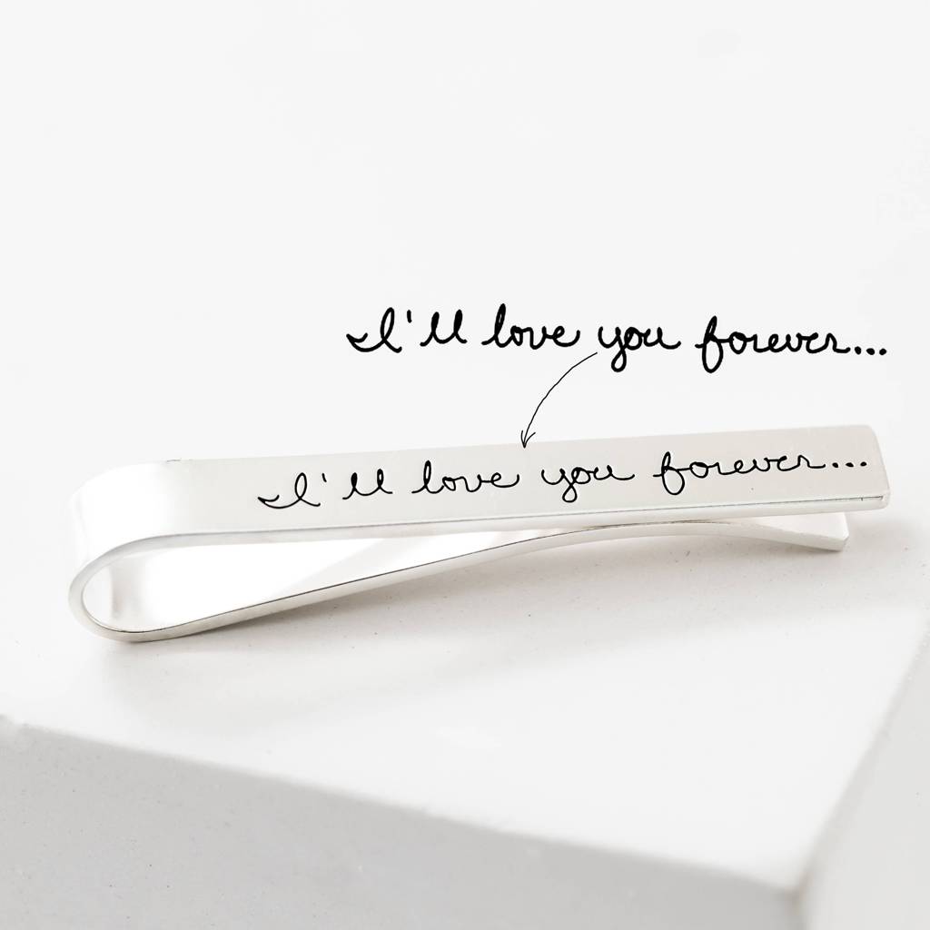 Silver Custom Handwriting Signature Tie Clip : SG009
