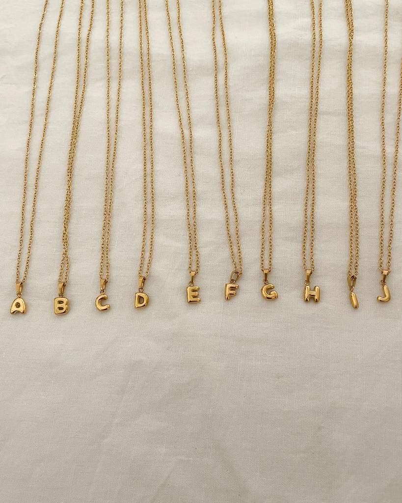 18K Gold Plated Initial Necklace, Alphabet A To Z : N63Q