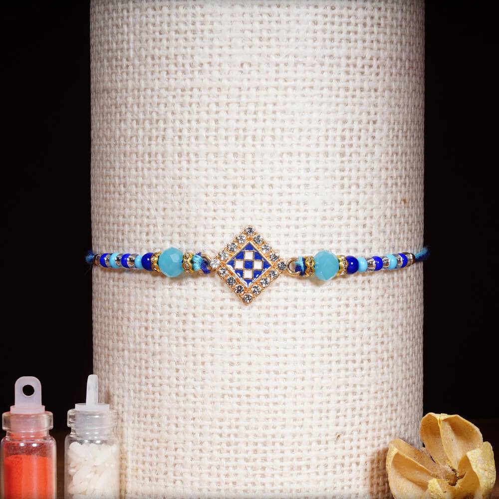 Ocean Blue Diamond Rakhi | Ocean Blue Diamond Rakhi · Eternz