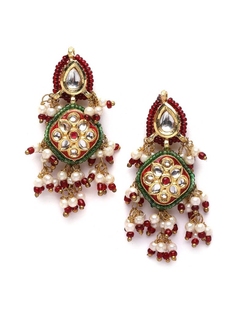 Lal Soorat Drop Earring : DGED24046