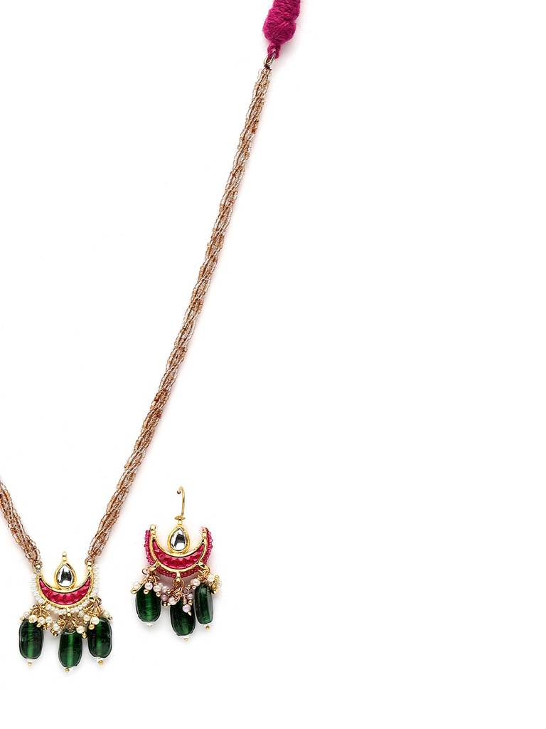 Gul-E-Raana Haar With Earrings Jewellery Set : DGNHE24013