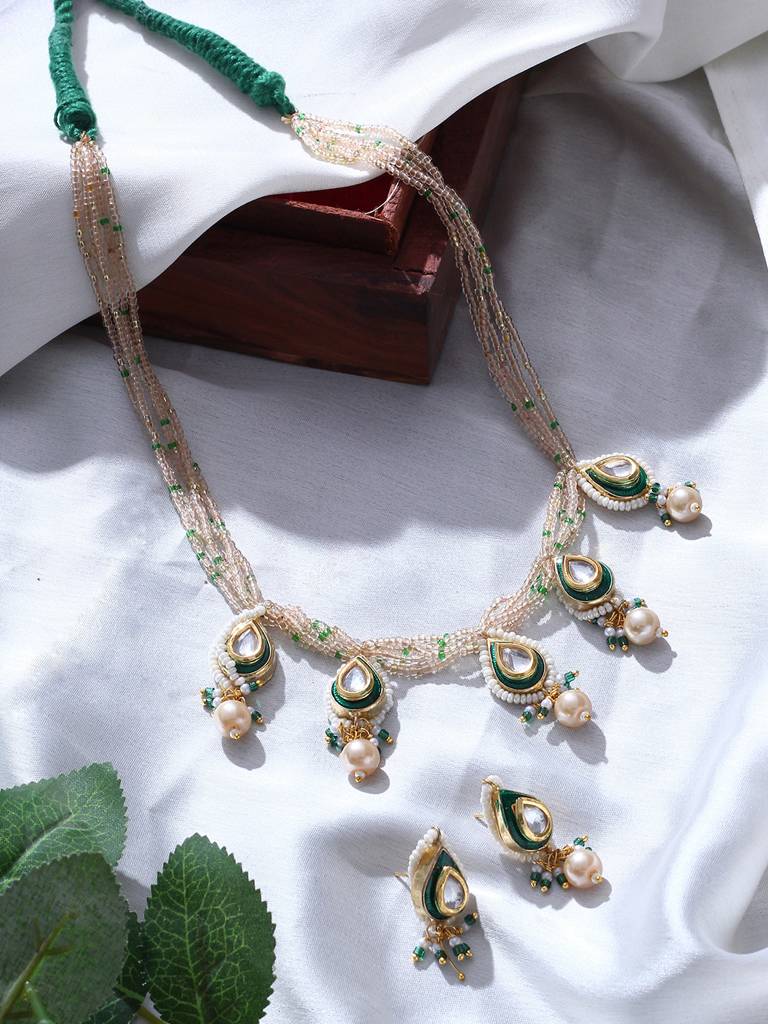 Chandan Necklace With Earring Jewellery Set : DGNHE24016