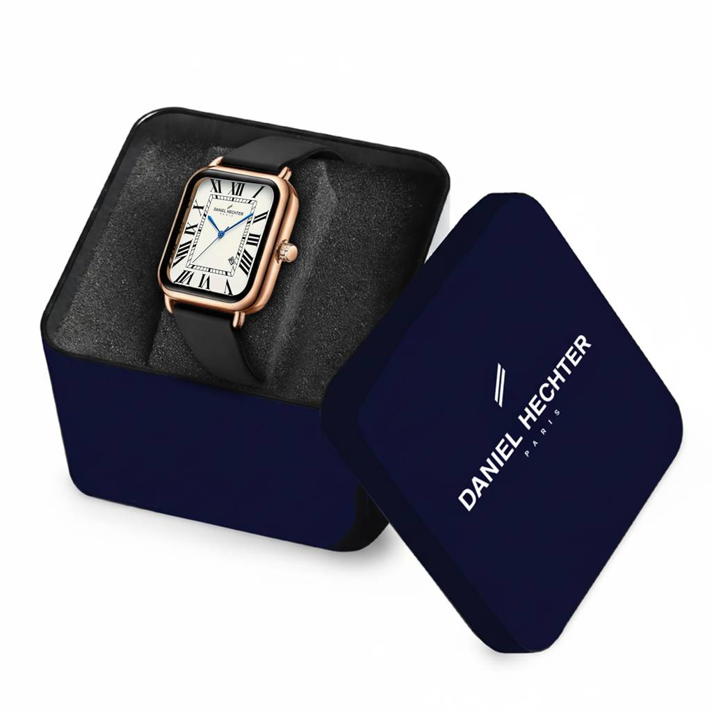 Daniel Hechter Plaisance Collection Square Watch For Women - White Dial, Roman Numerals With Minimalist Design : DHW2012-01