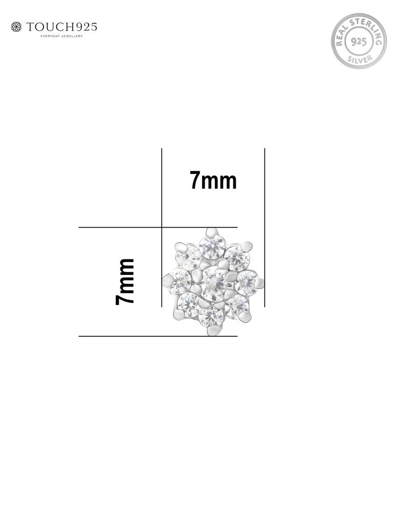 Tara Bloom Silver Nose Pin : DINP1819