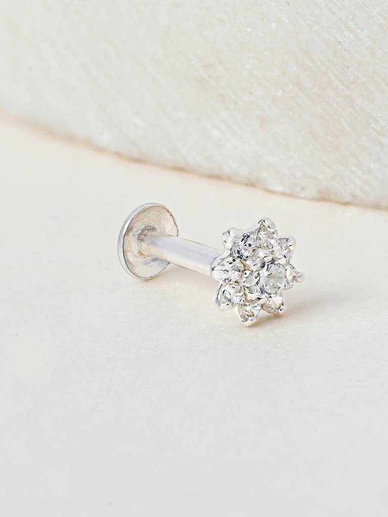 Tara Bloom Silver Nose Pin : DINP1819
