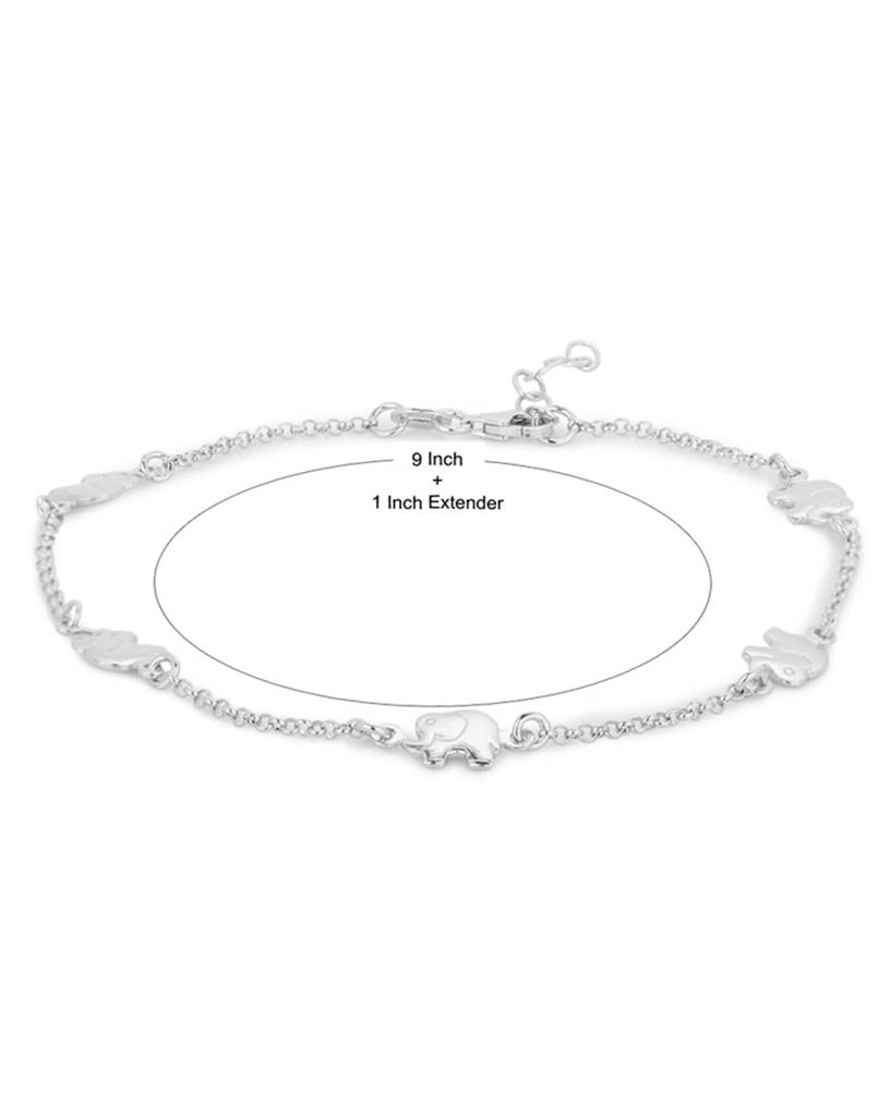 Carlton London Set Of 2 925 Sterling Silver-Plated  Anklets : DJ88451A_1
