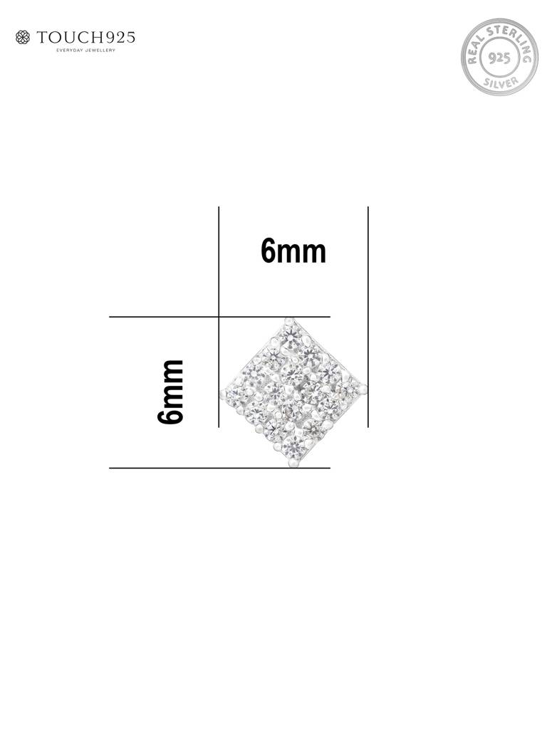 Diamond Cluster Silver Nose Pin : DJNP1879