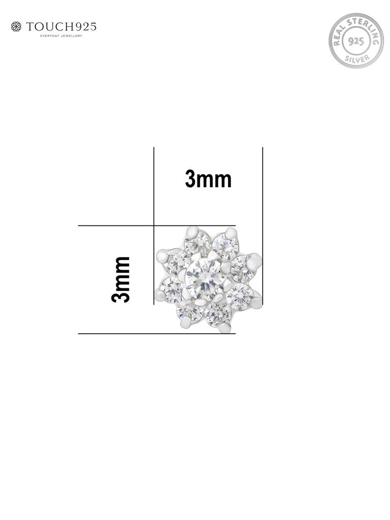 Petal Cluster Silver Nose Pin : DLNP1979