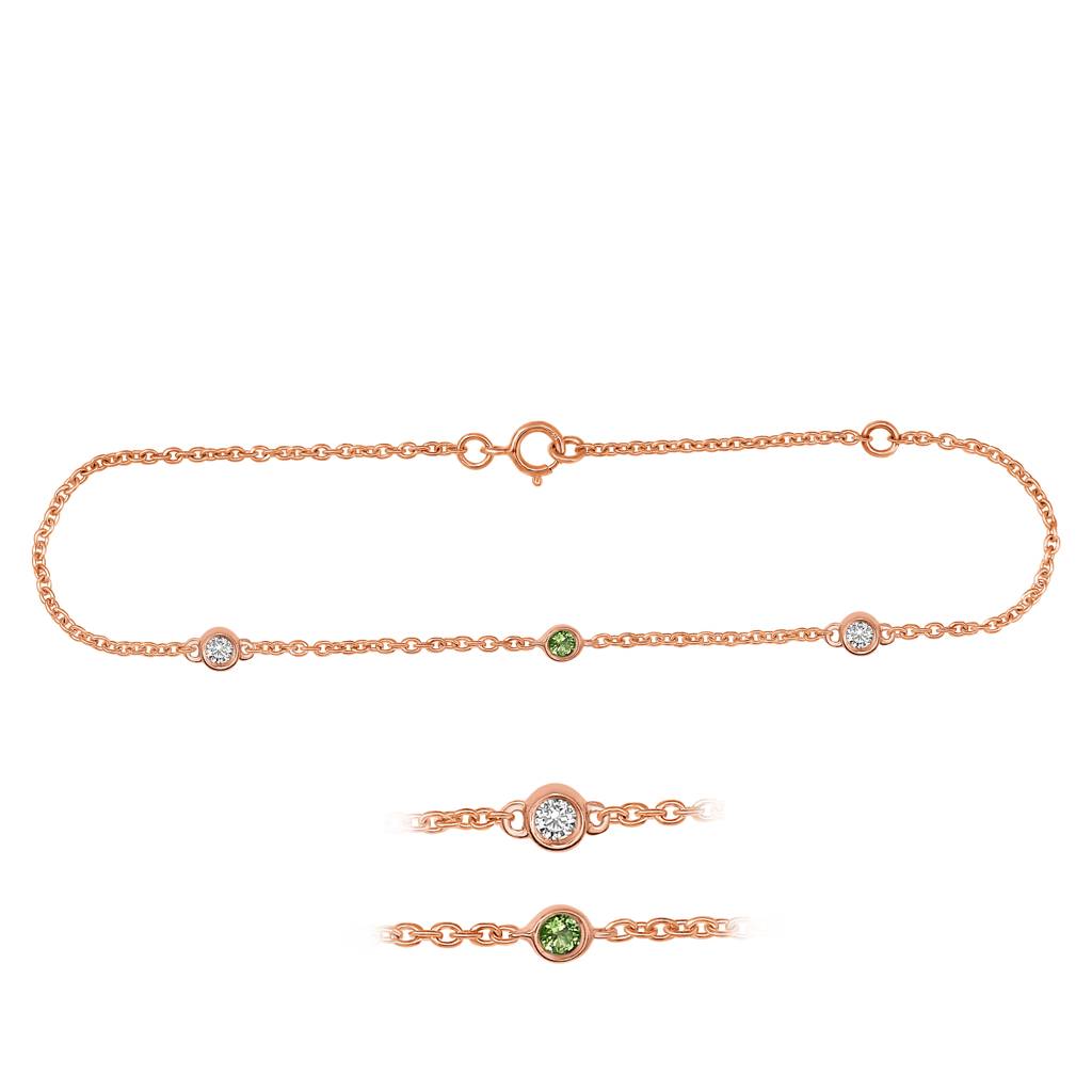 Customizable Connect The Dots Peridot Bracelet : B191PD-RG-JAN