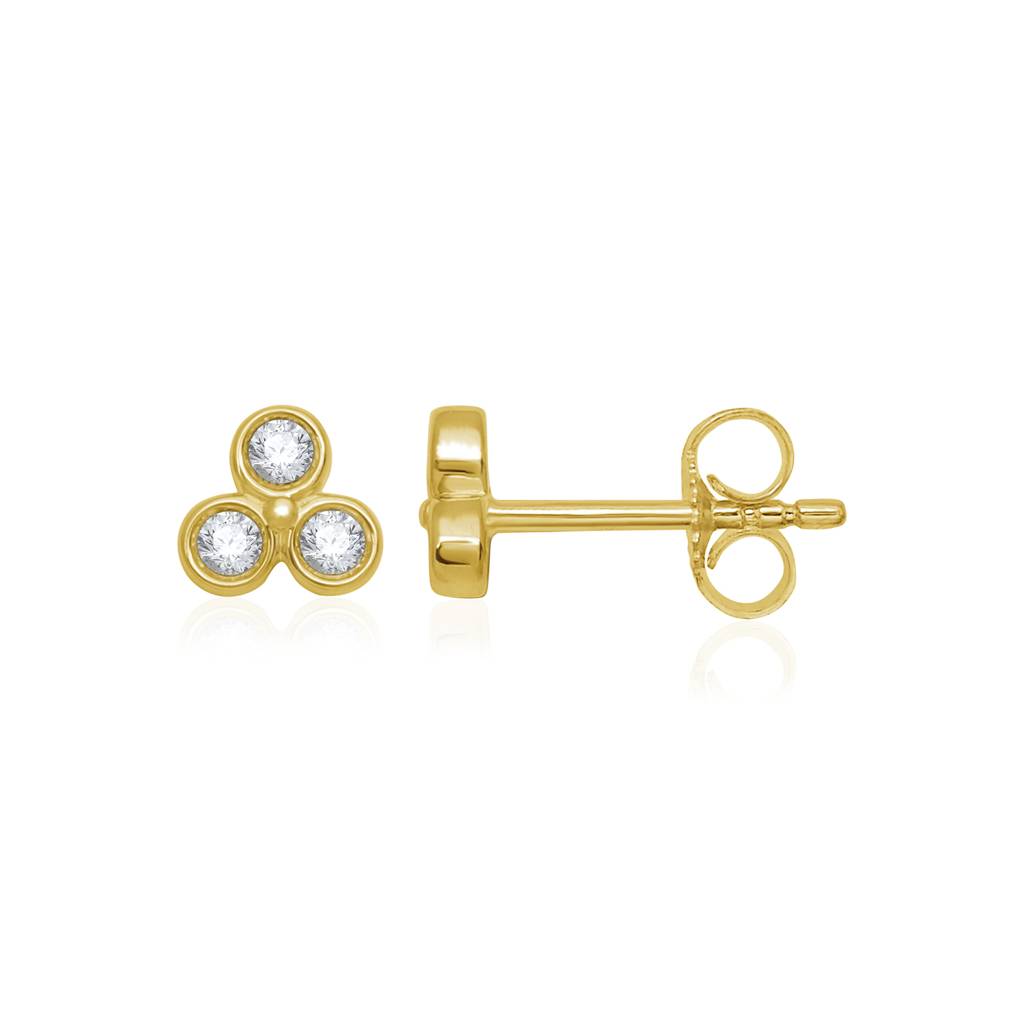 Three Petal Diamond Stud Earrings : E1367