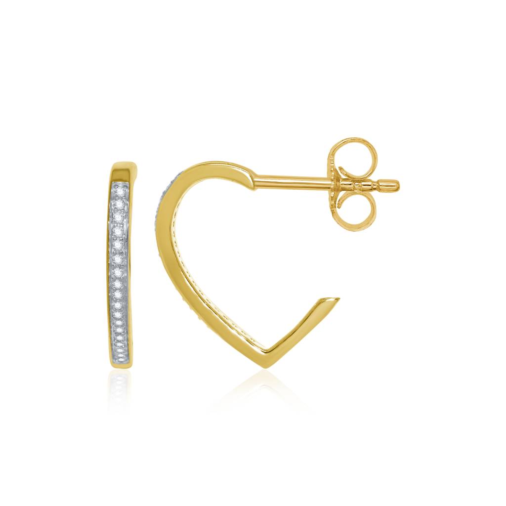 Heart Of Gold Diamond Earrings : E786