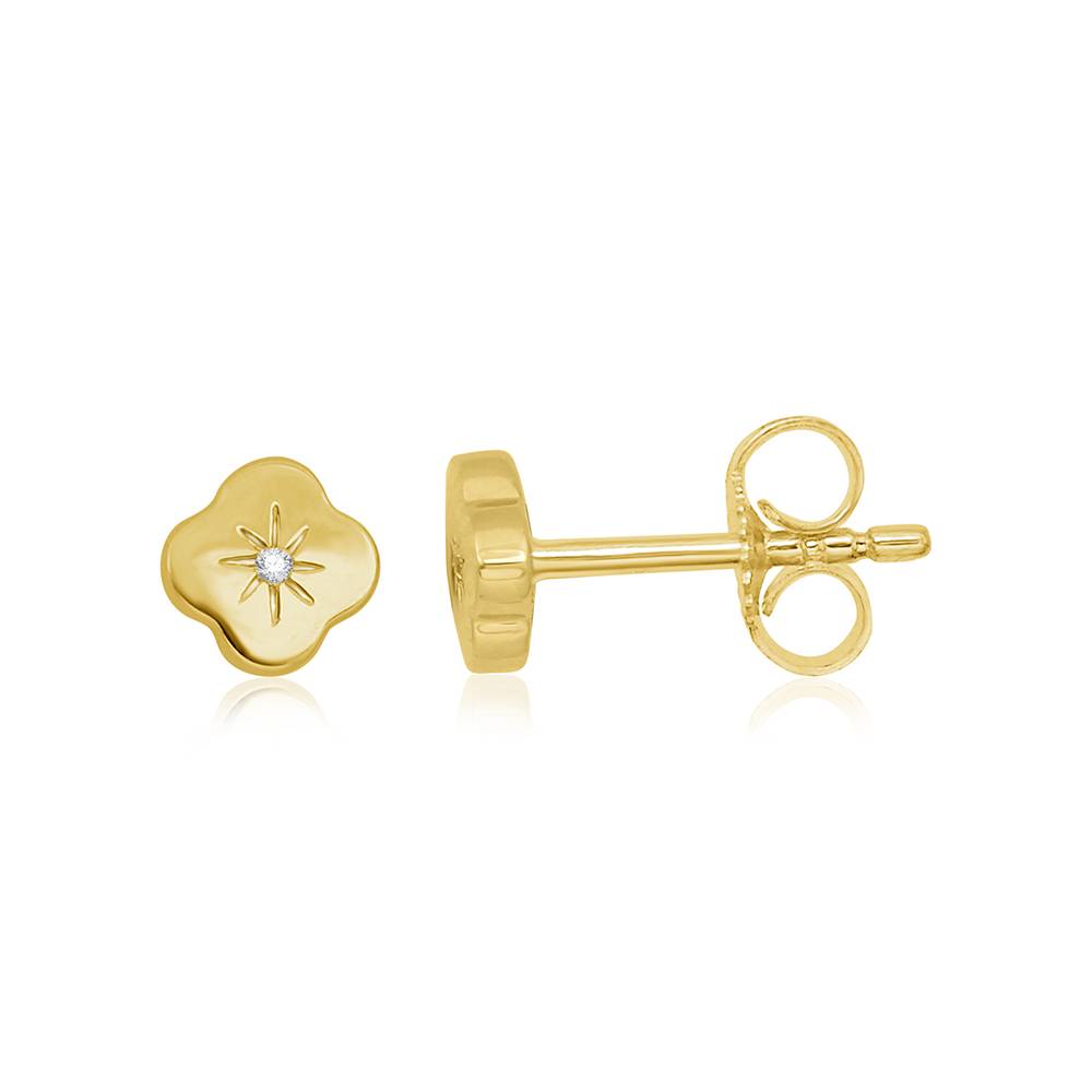 Four Leaf Clover Stud Diamond Earrings : E881