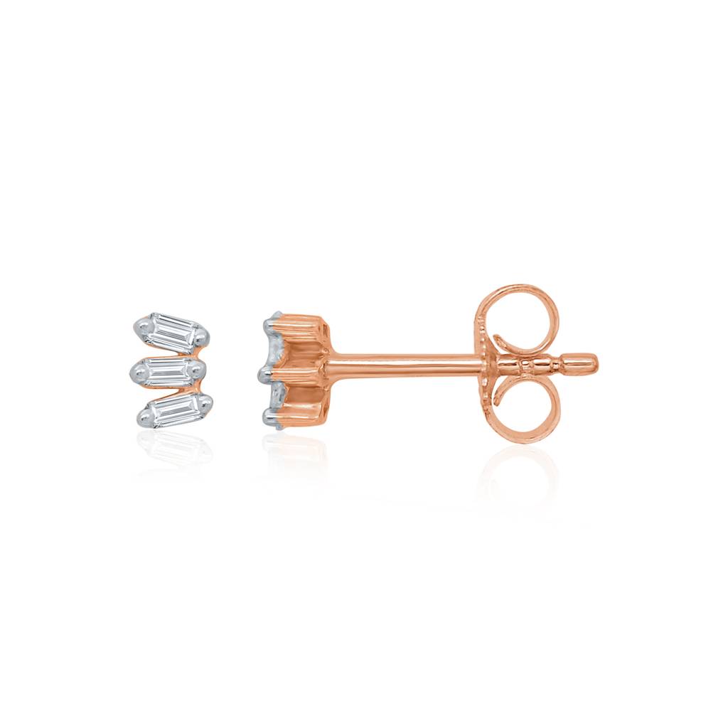 3 Diamond Drops Stud Earrings : E984
